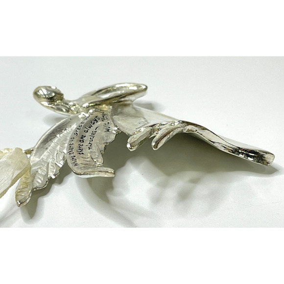 Angel Pewter Ornament Where Is Greater Love There Are Always Miracles Engravable - Picture 5 of 10